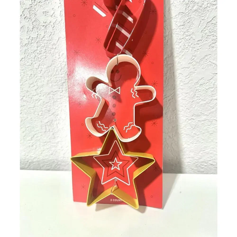 NEW Wondersshop Christmas Cookie Cutters Stainless Steel Holiday Theme  3 Count